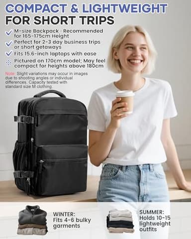 Vacuum Travel Backpack with Pump Women Personal Item Carry on Vacpack Backpacks Flight Approved 18x14x8 inches Men Laptop Waterproof Work Compression bags Casual Daypack Black Vacuum seal backpack - Image 7