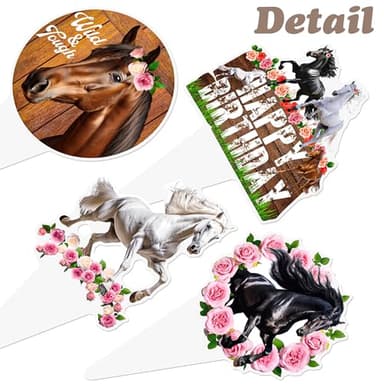 Horse Cupcake Toppers - 48 Pcs Racing Horse Cupcake Decorations for Birthday Parties & Baby Showers - Image 4