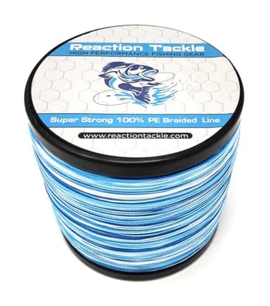 Reaction Tackle Braided Fishing Line Blue Camo 10LB 150yd - Image 1