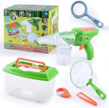 PLAY Bug Catcher Kit,Outdoor Toys for Kids Ages 4-8 8-12,Bug Catcher Vacuum with Critter Habitat Case,Butterfly net,Magnifying Glass,Toddler Outside Toys for 3 4 5 6 7 8+ Year Old Boys Birthday Gift - Image 1
