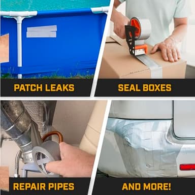 Lockport Duct Tape Heavy Duty Waterproof - 30 Yards x 2 Inch - 12 Roll Pack Silver Duct Tape Bulk Pack - No Residue, Flexible, Strong, All-Weather and Easy Tear - Grey Heavy Duty - Image 7