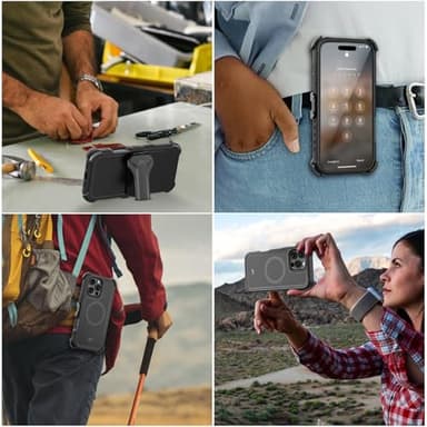 M MYBAT PRO for iPhone 16 Pro Max Case,Maverick Series Case with Belt Clip Holster,[Compatible with Magsafe] w/Screen Protector,Anti-Drop,Shockproof,w 360°Rotating Kickstand,Heavy Duty Protection - Image 7