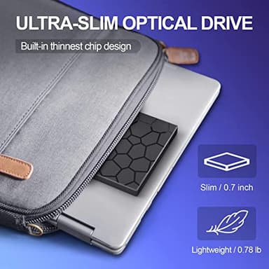 External CD/DVD Drive for Laptop, DVD Player for Laptop, 8 in 1 USB 3.0 Ultra-Slim Portable, CD Burner External Disk Drive Optical Compatible with Desktop Mac,Windows 11/10/8/7 Linux - Image 7