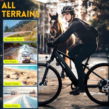TST Electric Bike for Adults - 23MPH Lightweight Ebike, with Peak 750W Brushless Motor, 36V 300Wh Removable Built-in Battery Bike, Range Up to 50Miles, 26" Tire Step Over Electric Bike for Commuter - Image 6