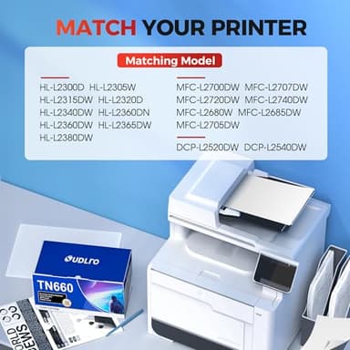 SUDLTO Compatible Toner Cartridge Replacement for TN660 TN630 TN-630 TN-660 Use for HL-L2300D HL-L2380DW HL-L2320D DCP-L2540DW HL-L2340DW HL-L2360DW HL-L2305W (2 Black) - Image 2
