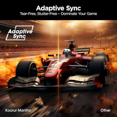 KOORUI 27" 200Hz Gaming Monitor, 1ms Fast IPS Computer Monitor, WQHD (2560 x 1440p) HDR 400 Display, DCI-P3 95% Color Gamut, FreeSync Premium, Adaptive G-Sync, HDMI x 2, DisplayPort, Black - Image 5