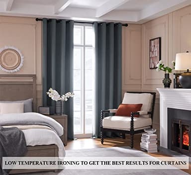 Rutterllow Total Blackout 340 GSM Curtains 2 Panels, Full Shade 84 Inches Long Complete Drapes for Living Room, Dark Grey Thermal Insulated Bedroom Window Treatment Drapes (Gray, 52 x 84 inch) - Image 3