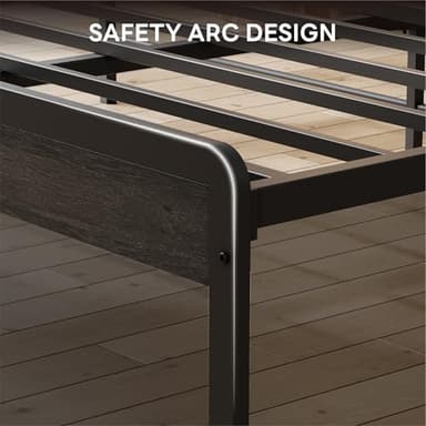 LIKIMIO California King Bed Frame with Headboard, Dark Wood Camas California King with Strong Supports, Sturdy, Noise-Free, No Box Spring Needed, Charcoal Grey - Image 7