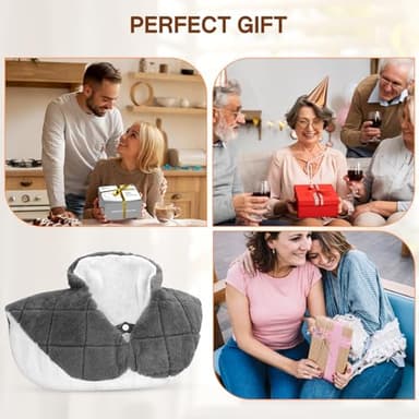 Heating Pad for Neck and Shoulders and Back, XHBDXDP 3.1lb Weighted Shoulder Heating Pads for Pain Relief, 24 x 20″ Neck Heating Pad with Tourmaline Beads, 5 Heat Settings, 4 Auto-Off - Image 7