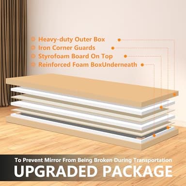 TRAHOME Home Gym Mirror for Wall,Mirror Full Length,60"x25"x2PCS,Glass Frameless Body Large Mirror for Home Gym,Workout,Bedroom,Garage(Silver) - Image 7