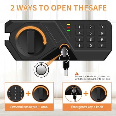 3.0 Cuft Fireproof Safe for Home Use, Digital Home Safes Fireproof Waterproof with Programmable Keypad, Backup Keys and Alarm System, Anti-Theft Home Security Safe Box for Document Money Medicines - Image 4