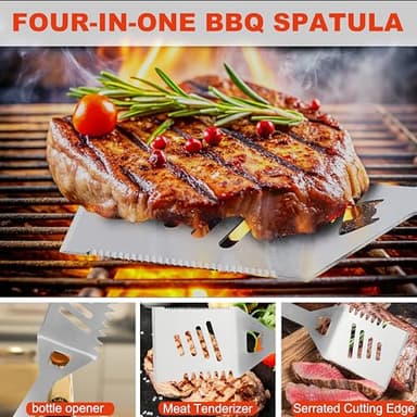 Grilljoy BBQ Accessories Grill Tools Set - 22PCS Stainless Steel Barbecue Grill Accessories for Outdoor Grill with Black Aluminum Case - Grilling Gifts for Men Dad -Grill Tools Kit - Image 3