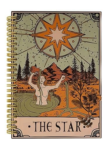 Knibeo Star Tarot Journal Notebook - 5.5×8.3 Inch Tarot Spiral Bound Notebook Aesthetic with 164 Pages, Witch Journal, Star Tarot Card Notebook - Image 1