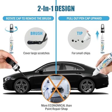 FIXEZPRO Black Touch Up Paint for Cars, Car Paint Scratch Repair Pen, Color Accurate Automotive Paint Quick and Easy Fix Vehicles Chip Rim Scuff Repair - Image 4