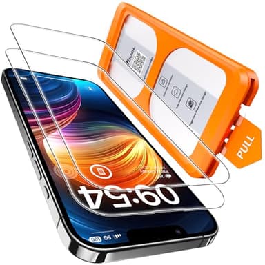 TOCOL for iPhone 14 Screen Protector 9H Hardness Military Grade Shatterproof HD Tempered Glass Full Coverage Easy Installation Case Friendly 2 Pack - Image 1