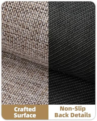 Color&Geometry Ultra Thin Indoor Door Mat (Rolled-up NO Creases) 48"x72", Non Slip Rubber Backed Dirt Trapper Door Mat Indoor Entrance, Low Profile Entryway Mat, Easy Clean, Light Brown Linen - Image 6
