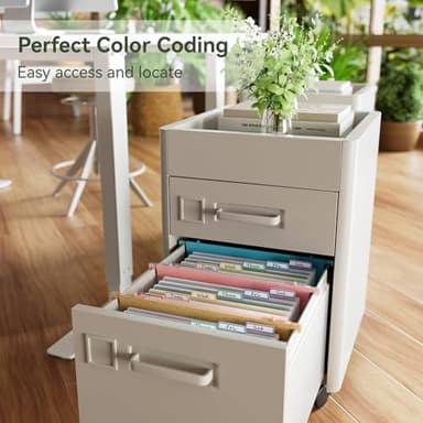 EcoStash Wheat Straw Expanding Hanging File Folders, 3 Color File Organizer, 1.2" Accordion Pockets, Large Capacity, Letter Size for Filing Cabinet, 100% BPA Free, Return to Nature, Healthy Living-6 - Image 3