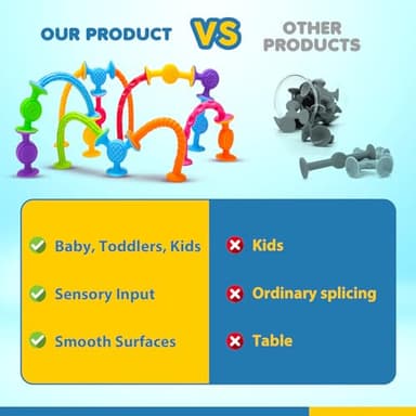 Bath Toys Suction Sensory Toys: 20 Pcs Silicone Suction Cup Toys - Bath Toys No Hole - Sensory Toys for Baby Toddlers - Image 3