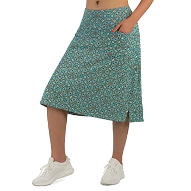 beroy Women Skorts Skirts with Three Pockets,Skirted Leggings for Women(L Green) - Image 2