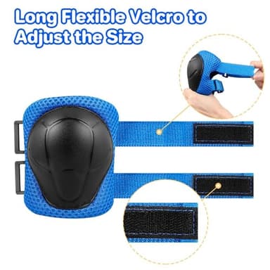 Besttravel Kids Helmet and Pads Set, Toddler Adjustable Toddler Bike Helmet Age 5 and Older Boys Girls Multi-Sports Safety (Blue with Pads) - Image 4