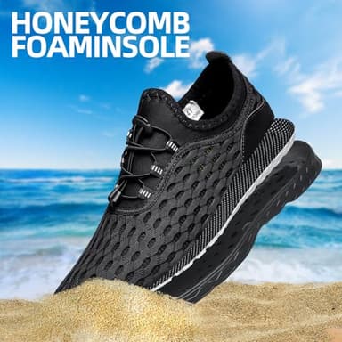 DOUSSPRT Women's Water Shoes Quick Drying Sports Aqua Shoes DarkBlack Size 7 - Image 4
