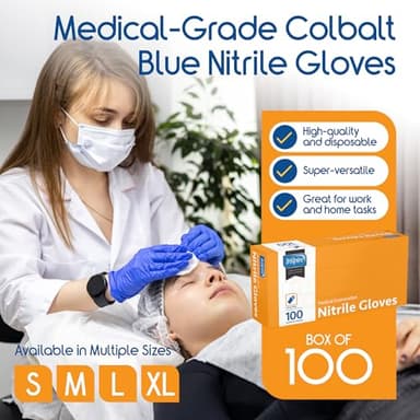 Inspire Nitrile Gloves Medical Examination | 4.5 Grade The Original Quality Stretch Cobalt Blue | Disposable Latex Free Doctors,EMT, Food Service, Cleaning, Janitorial, Household, Hospitals and More - Image 2