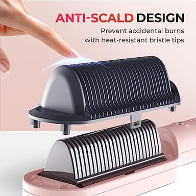 TYMO Ring Hair Straightener Brush – Hair Straightening Iron with Built-in Comb, 20s Fast Heating & 5 Temp Settings & Anti-Scald, Perfect for Professional Salon at Home, Sakura Pink - Image 6