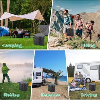 Sckee Camping Toilet, Portable Toilet for Adults, Portable Travel Folding Toilet with Lid and Paper Holder, Compact Potty for Car, Camp Toilet Portable Toilet for Camping, Hiking,Truck, RV, Beach - Image 7