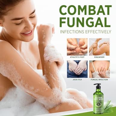 Antifungal Body Wash & Soap, Tea Tree Body Wash, Antibacterial Body Wash & Soap, Back Acne Body Wash, Natural Body Wash With Tea Tree Oil For Jock Itch, Back Acne, Athletes Foot, Body Odor, Nail Fungus, Ringworm, & Eczema - 16.9 Fl Oz - Image 4
