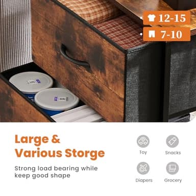 Sweetcrispy Nightstand Set of 2 with 2 Storage Drawers, 20" Height Small Bed Side Furniture End Table, Wooden Top Fabric Cabinet Kids Mini Dresser for Bedroom, Closet, Entryway, College Dorm - Image 4