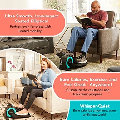 Cubii JR1, Under Desk Elliptical, Bike Pedal Exerciser, Seated Elliptical, Work from Home Fitness, Mini Elliptical Machines for Home Use, Exerciser for Seniors, Desk Exercise, Aqua… - Image 4
