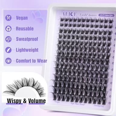 ALICE Lash Clusters Wispy Eyelash Clusters 10-18mm 168pcs Cluster Eyelash Extensions Natural Volume Lash Extensions DIY Individual Lashes Clusters with Soft Thin Band - Image 4