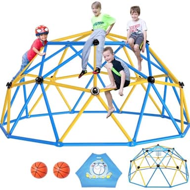 Zupapa 10FT Climbing Dome, Experience Ultimate Fun with The 2025 Upgraded Decagonal Geo Dome Climber - Supports 1000LBS Outdoor Playset and Easy Assembly Play Equipment for Kids (Blue, 10FT) - Image 1
