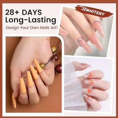 JEWHITENY 14 pcs Poly Gel Nail Extension Kit With Drill Machine U V Nail Light ALL In One Polygel Starter Kit - Image 8