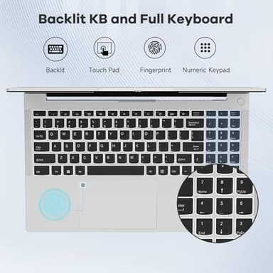 NIMO 17.3 Gaming-Laptop Ryzen 9 8945HS (Beat i9-13900H, Up to 5.2GHz) 8GB RAM, 1TB SSD, Radeon 780M, PD 100W Type-C AI-Enhanced for Copilot VR Ready, Backlit Keyboard, Fingerprint, 75W Battery - Image 4