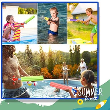 DraMosary Water Blaster Soaker Guns, 6 Pcs Foam Water Squirters, Kids Boy Girl Squirt Guns for Pool/Beach/Yard Play (Up to 33 ft, 11.8inches, Multicolored) - Image 7