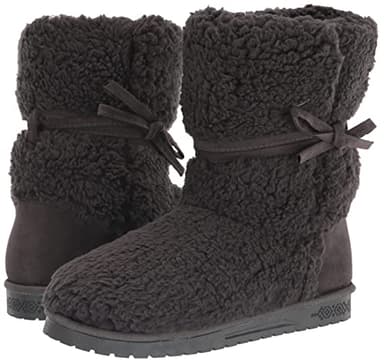 MUK LUKS Women's Clementine Boot, Dark Grey Heather, 7W - Image 13