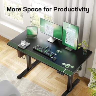 Marsail Electric Standing Desk with One-Piece Desktop,48 x 24 inch Height Adjustable Office Gaming Computer Desk with Deeper Tabletop,Home Office Stand up Desk with 4 Memory Presets, Desk for Bedroom - Image 7