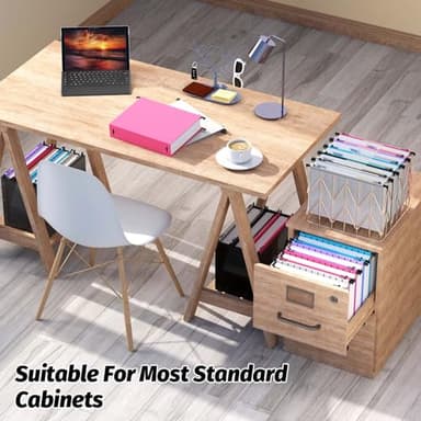 Shutex Extra Capacity Plastic Hanging File Folder,12 Pack Reinforced Hang Folders Letter Size,Heavy Duty 2 Inch Expansion,Filing Cabinet Folders,for Bulk Files, Medical Charts,Assorted Colors - Image 6