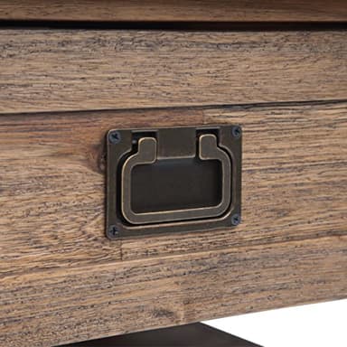 SIMPLIHOME Monroe Square Coffee Table - 38 inch Wide Solid Acacia Wood Living Room Table in Rustic Natural Aged Brown, Rustic Cocktail Table for Family Room or Lounge with 2 Drawers and Open Shelf - Image 6