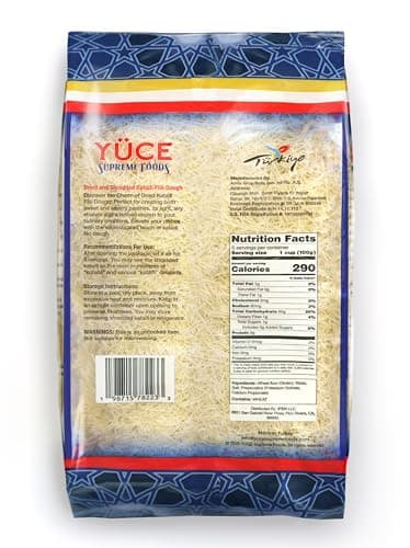 YÜCE Supreme Foods Kataifi Shredded Fillo Dough 500g (17.6 oz), Ingredient For the Viral Dubai Chocolate Bar Pistachio, Dried & Shredded Kataifi Filo Dough, Kunafa, Knafeh, Kadayif Phyllo Pastry - Image 2