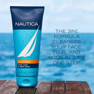 Nautica Grooming Cleanse Shower Gel 6.7 fl oz (Pack of 1), Notes of Grapefruit, Lavender, and Wood, Men's Fragrance, Long Lasting, Everyday Fragrance - Image 2
