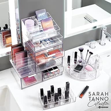 iDesign The Sarah Tanno Collection Plastic Cosmetics and Nail Polish Organizer, 5- Compartment, Clear - Image 6