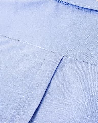 Alimens & Gentle Mens Solid Oxford Shirt Long Sleeve Dress Shirt Work Casual Button Down Shirts with Pocket Classic Blue - Image 3