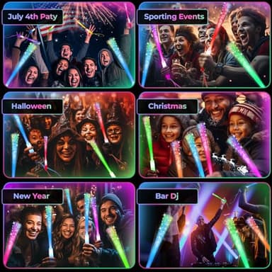 SHQDD 28 PCS Glow Fiber Wands Sticks, Halloween Glow Sticks, LED Light Wands, Glow in The Dark Party Supplies, Fiber Optic Wands, LED Flashing Sticks, Fiber Optic Light Wand Stick for Party - Image 6