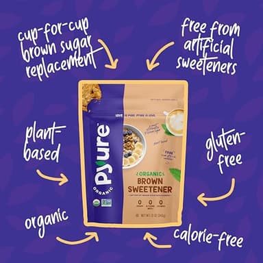 Pyure Organic Brown Sweetener | Brown Sugar Substitute | Zero Carb, Zero Sugar, Zero Calorie | Measures and Bakes Like Brown Sugar | Plant-Based for Keto Friendly Food | 12 Oz - Image 4