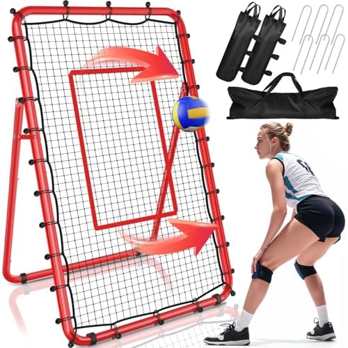TomCare 7x4FT Volleyball Rebounder Net Bounce Back Training Equipment with 5 Adjustable Angles Volleyball Practice Net for Bumping & Spiking Portable & Steady Indoor Outdoor Rebound with Sandbags - Image 1