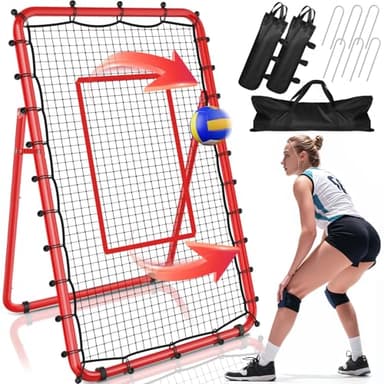 TomCare 7x4FT Volleyball Rebounder Net Bounce Back Training Equipment with 5 Adjustable Angles Volleyball Practice Net for Bumping & Spiking Portable & Steady Indoor Outdoor Rebound with Sandbags - Image 1