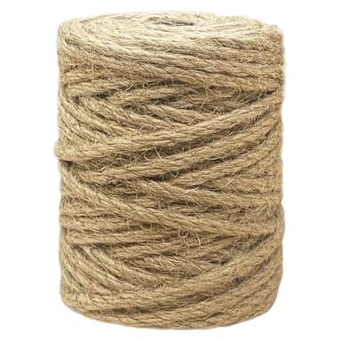 Vanhench Jute Rope 5MM (1/5 inch) 100 ft 6Ply Twisted Heavy Duty and Thick Twine Rope Bulk for Crafts Projects Cat Scratcher Post Tree Gift Wrapping Arts & Crafts Home Decoration Packing Christmas - Image 1