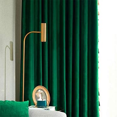 SINGINGLORY Green Velvet Curtains 52 x 96 Inch, Blackout Thermal Insulated Grommet Window Curtain 2 Panels Set for Bedroom and Living Room (W52 xL96, Dark Green Emerald - Image 4
